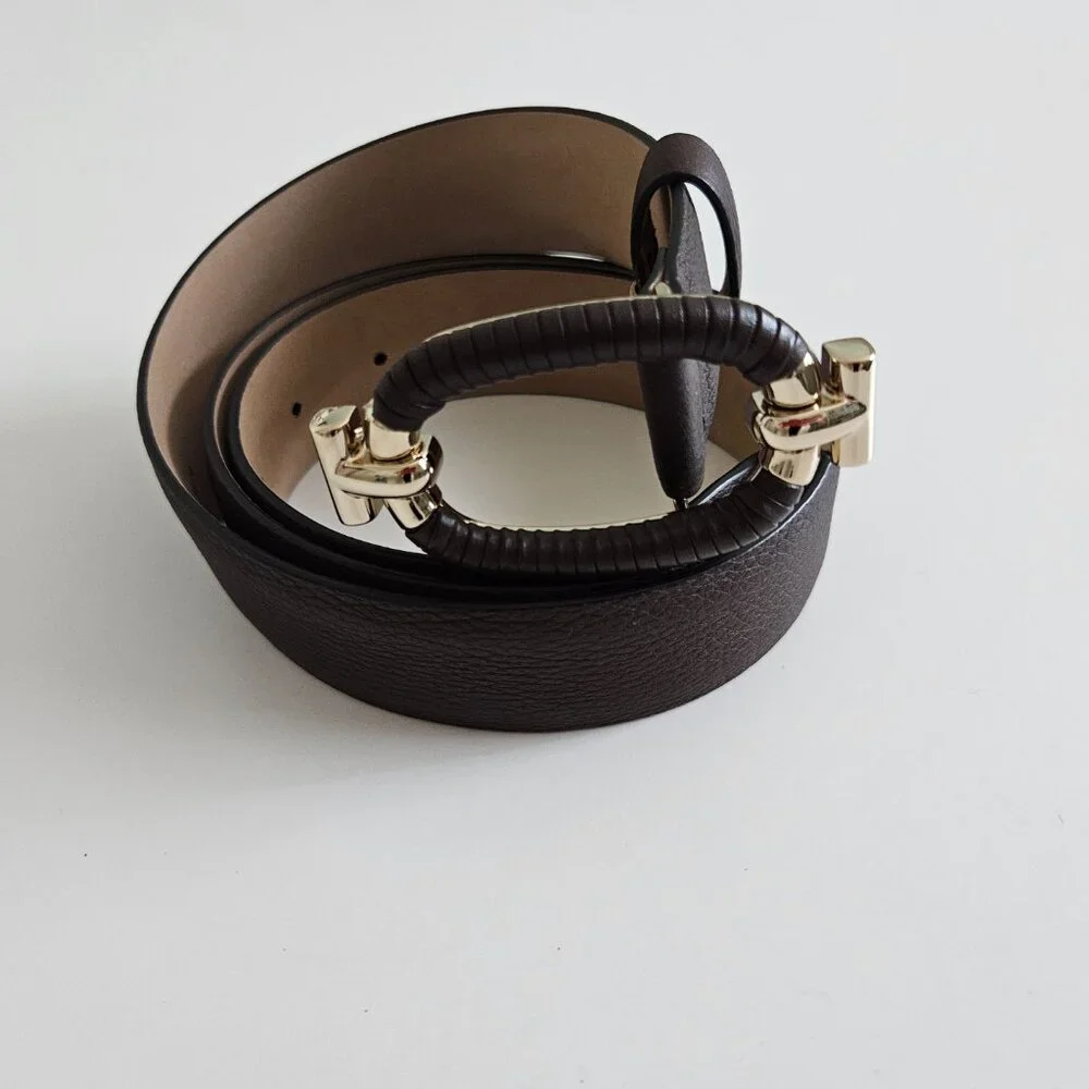 Tod’s Brown Leather Belt – Gold Hardware – Size 90 (US 34–36) - Picture 2 of 15